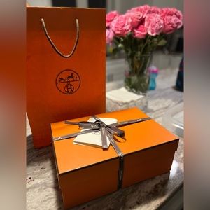 Hermes EMPTY box w/gift bag, receipt envelope and ribbon all new